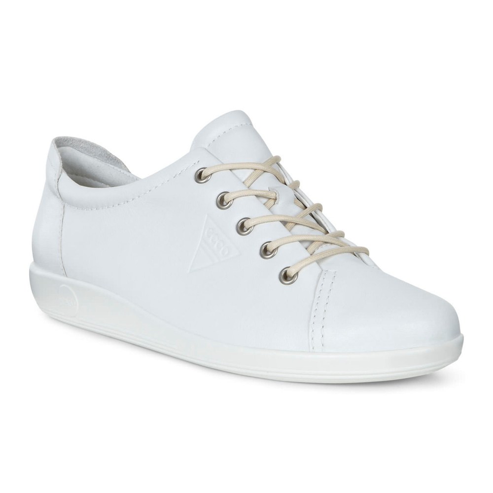 Womens Sneakers - ECCO Soft 2.0 Tie - White - 3259AWISE